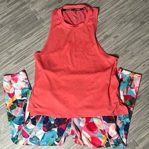 Nike + Zyia Running Yoga Set Size Medium 6/8 Coral Color